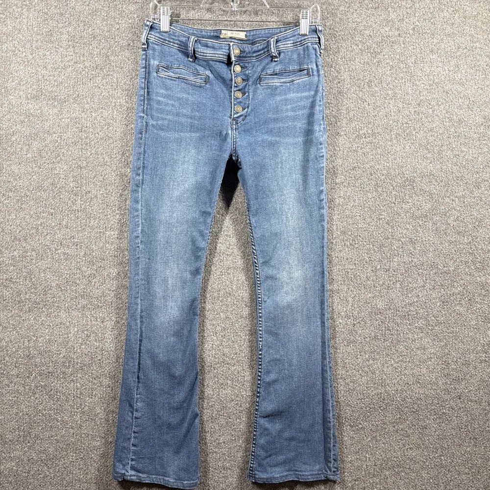 Free People Jeans Womens 28 FlareMid Rise Button Fly - Picture 1 of 12